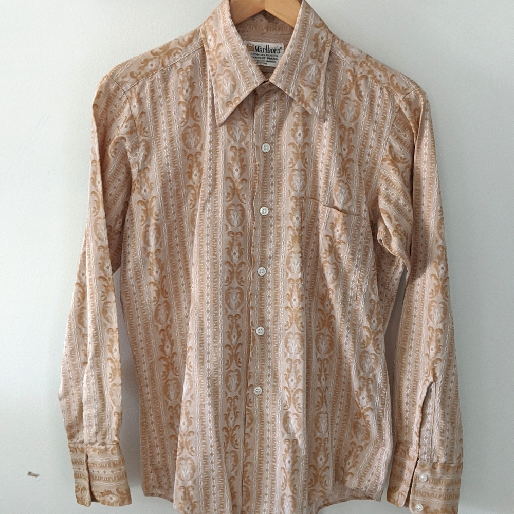 Men's Vintage Marlboro Long Sleeve Button Down